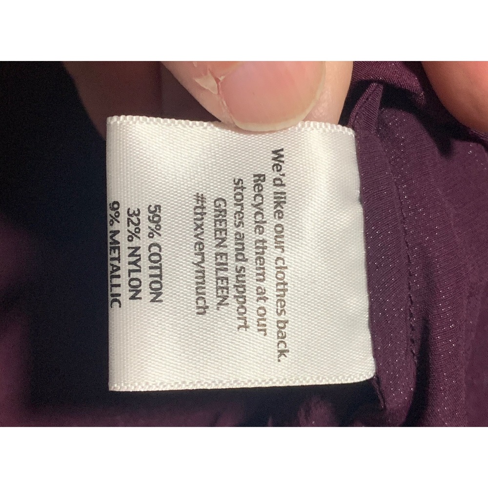 Eileen Fisher Womens Metallic Cotton Blend Hooded Jacket Purple Plum Medium - Picture 8 of 9
